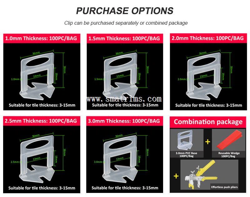 1.5 mm tile leveling system