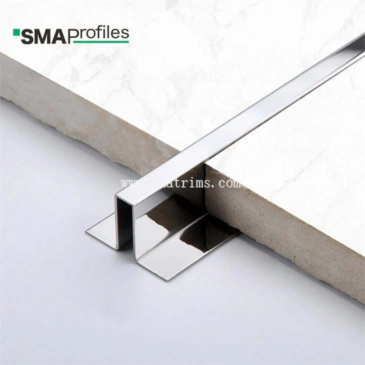 90 angle U tile trim stainless